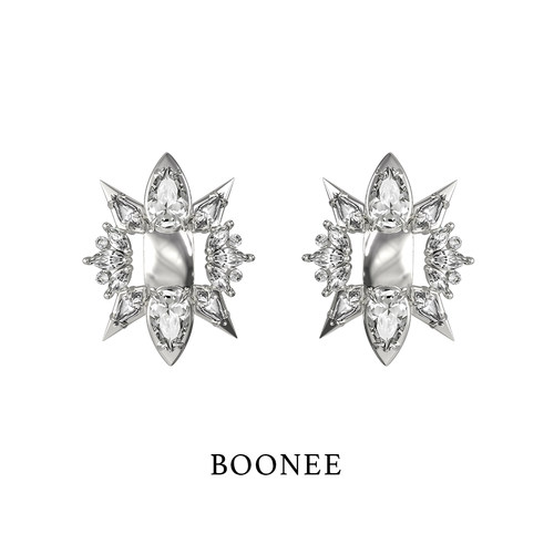 BOONEE宝石花型耳环耳饰