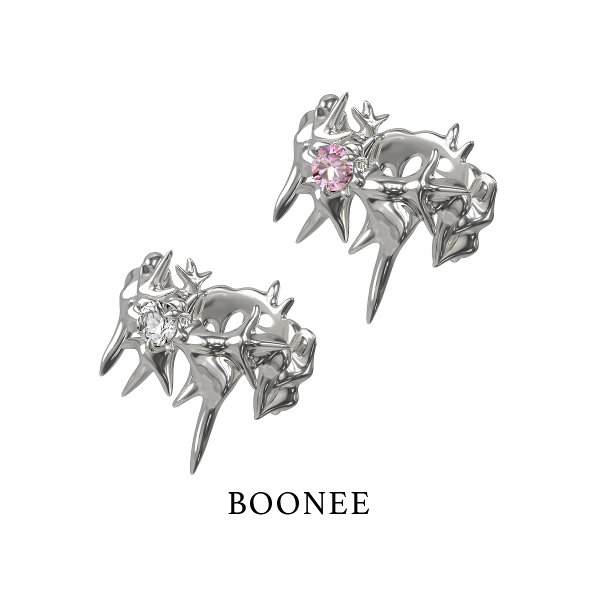 BOONEE液态雪枝环绕镶钻戒指