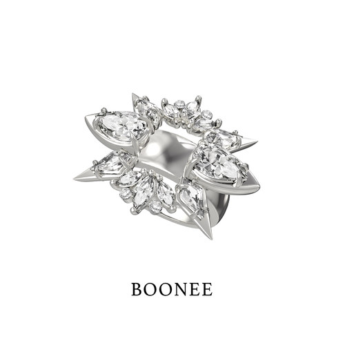 BOONEE轻奢高级宝石花型戒指