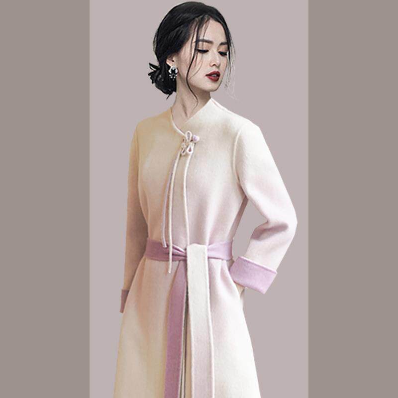 BLLOUKE高级感气质呢子外套女2025年春秋新款中长款女装春季加厚