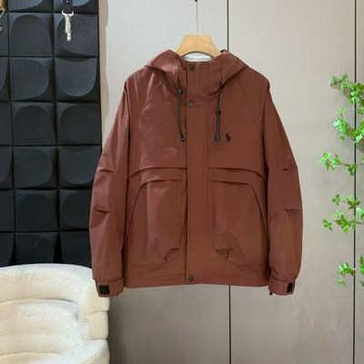 男士冲锋外套2025新款爆款短款工装夹克秋冬款休闲连帽宽松高级感