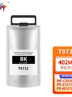 质印适用爱普生T9731墨盒WF-C869R PX-S7070S墨水M7070FX墨袋打印机 T9731BK黑色墨袋
