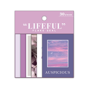 日本mind wave lifeful生活色彩系列单张纸胶带素材写实ins风格贴纸包贴画手帐相册装饰30枚淡雅颜色日本制