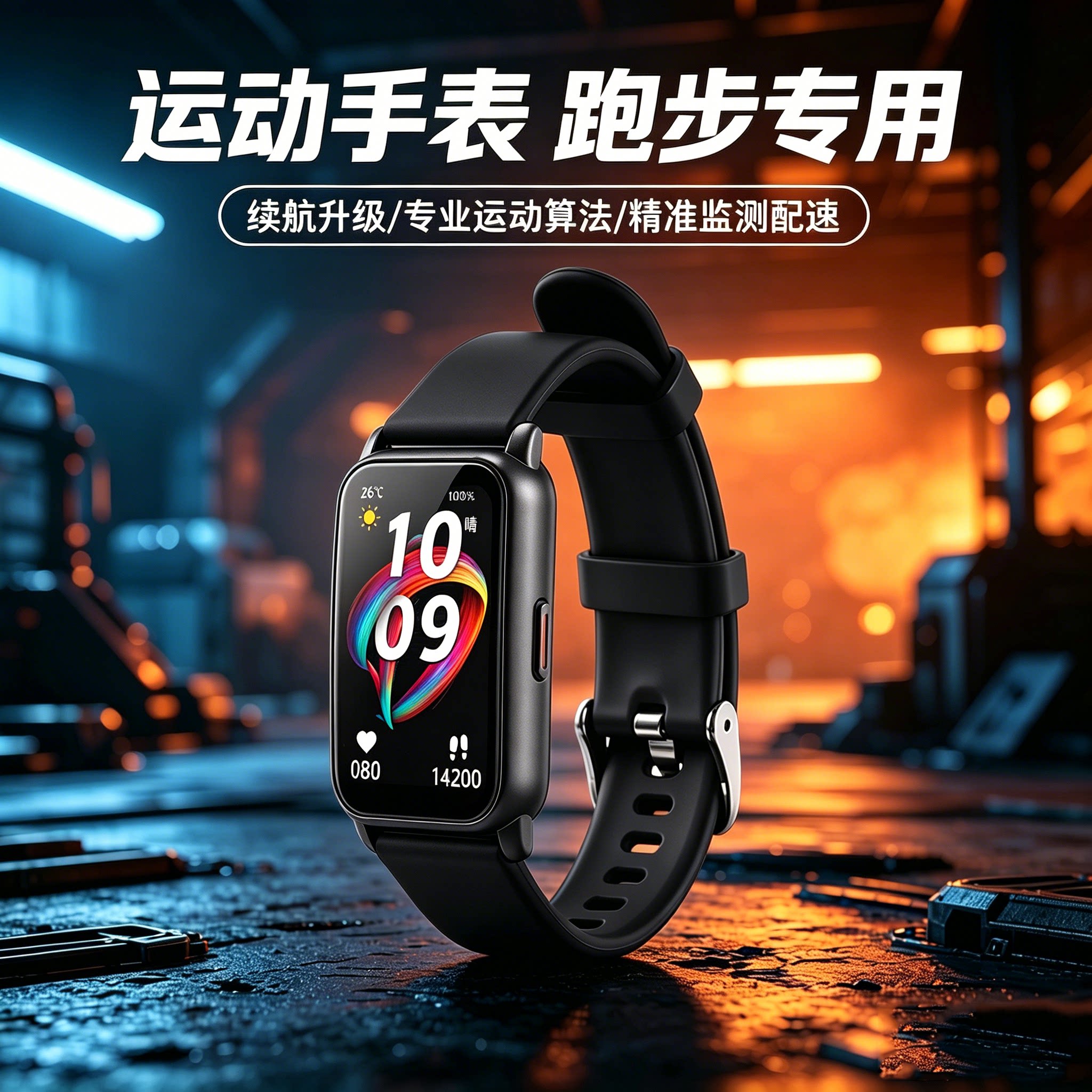跑步男款智能手表心率配速图片