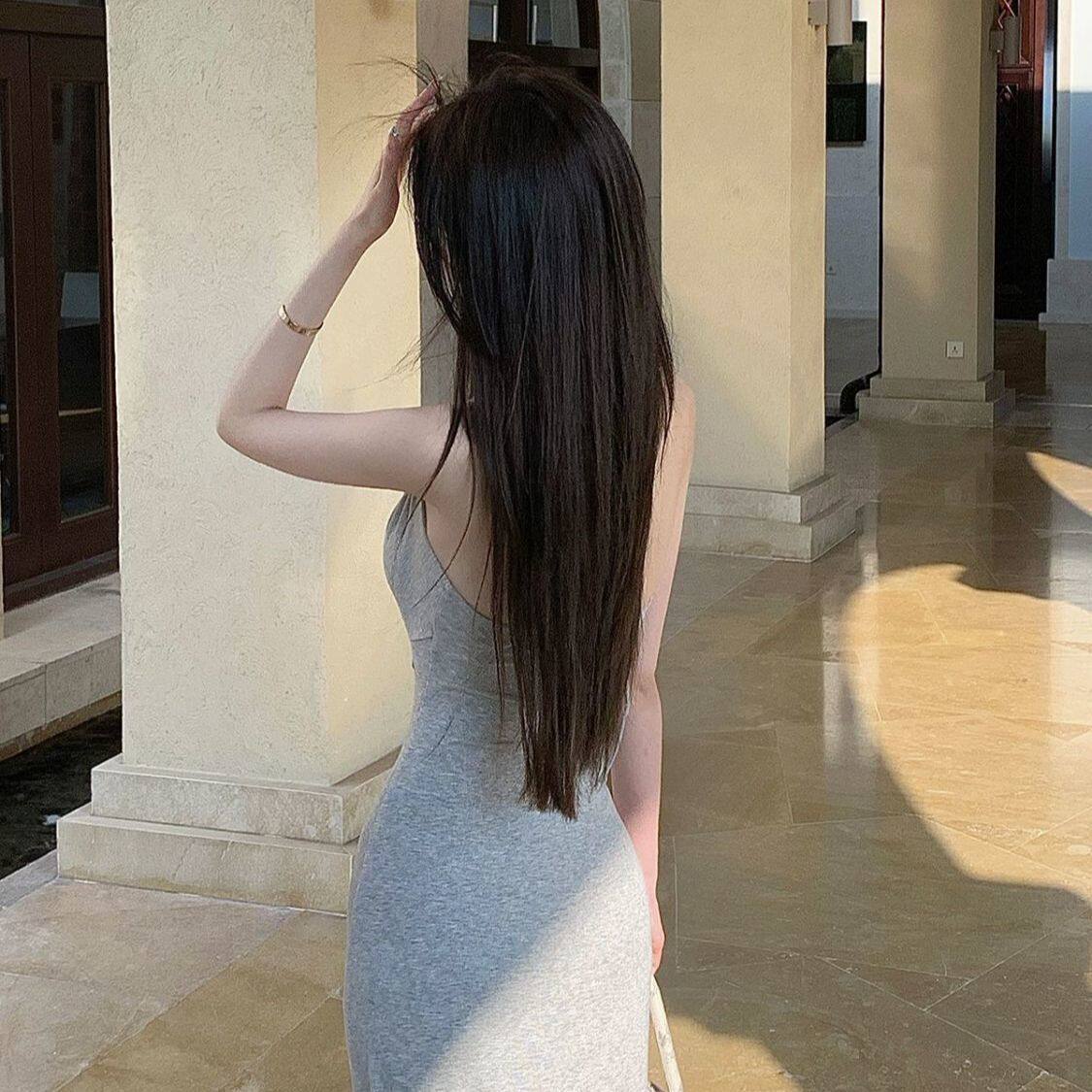 系带浅灰色修身掐腰辣妹