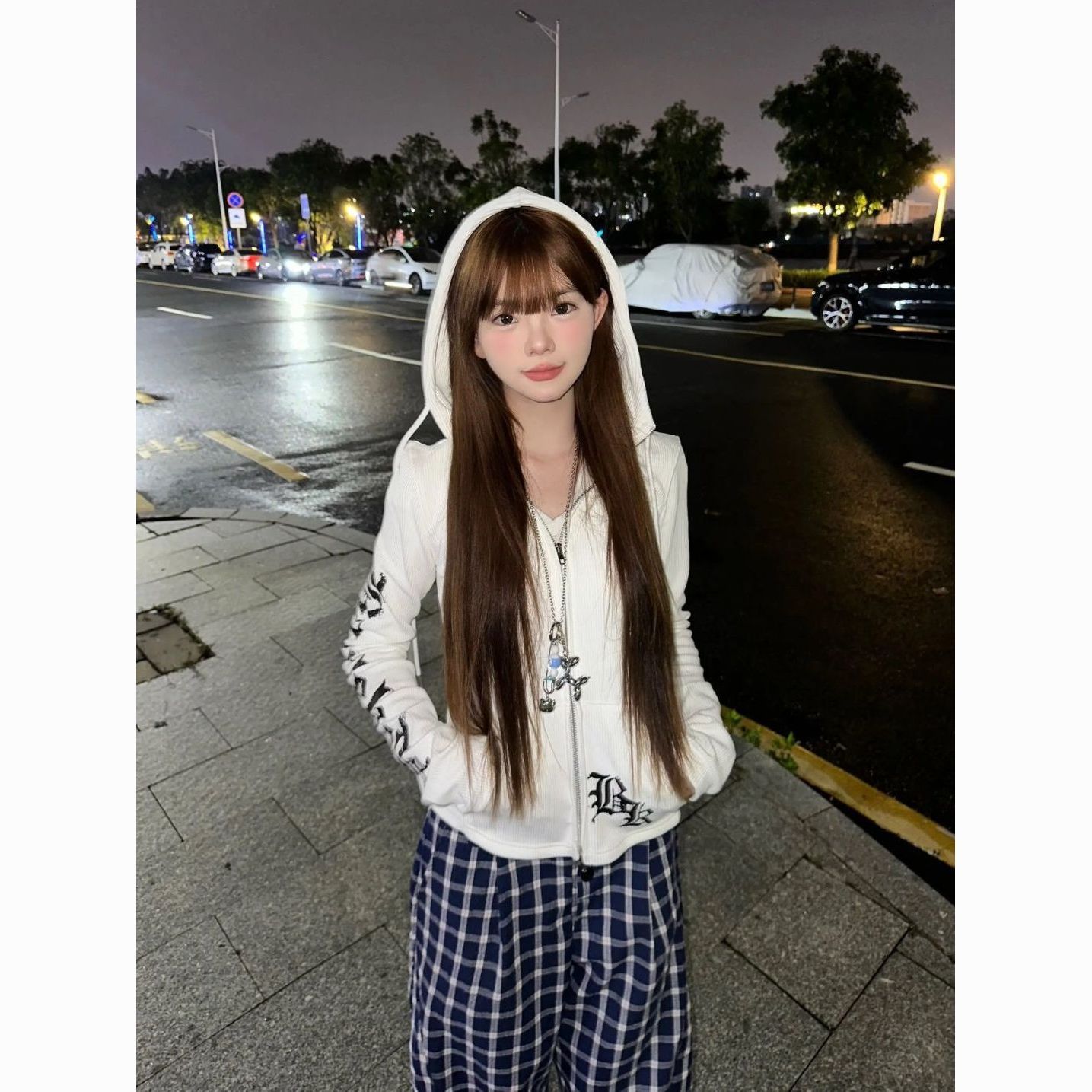 美式辣妹小个子连帽卫衣