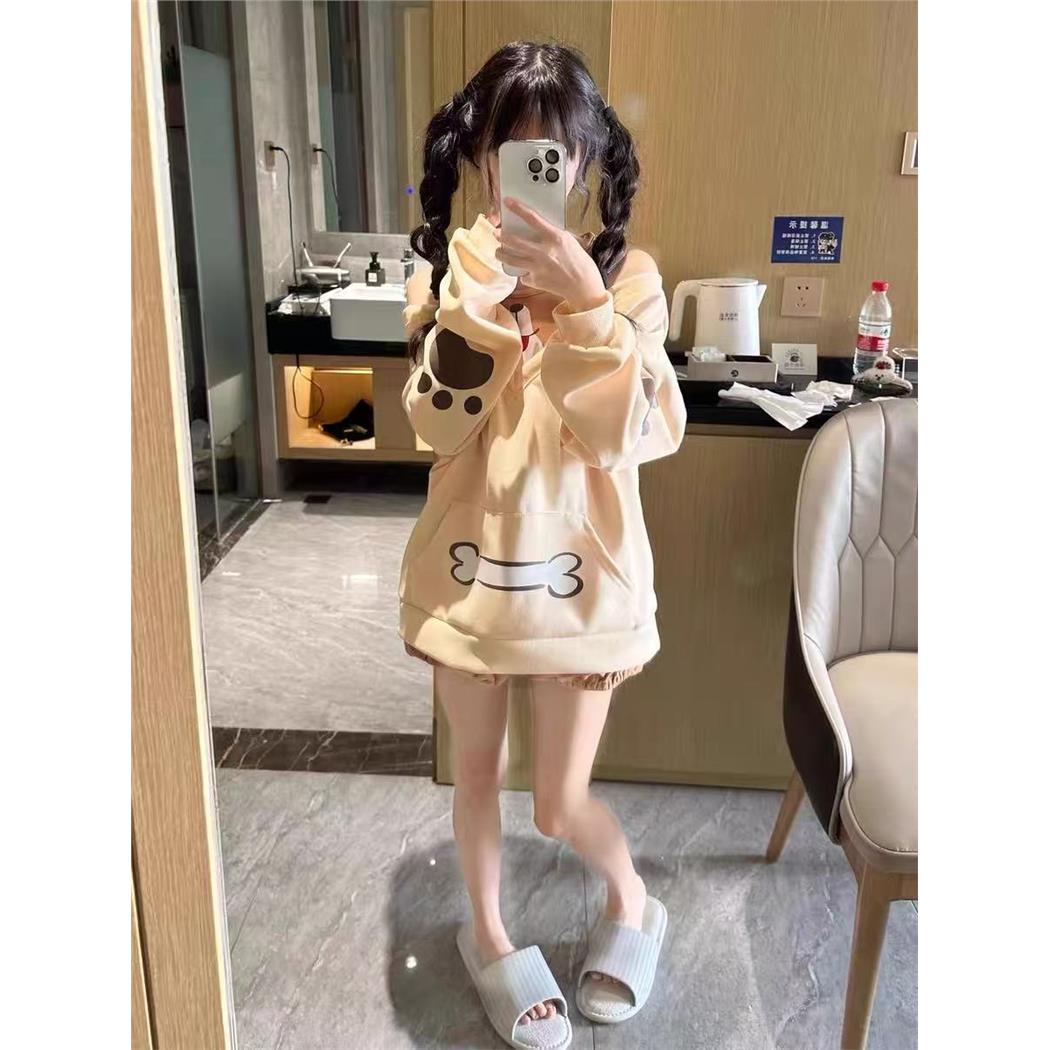 日系可爱小狗印花假两件