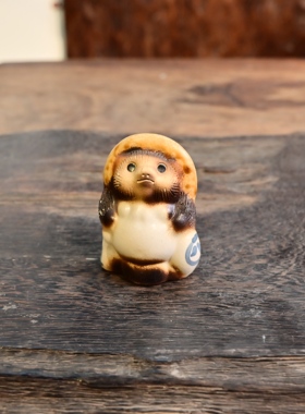 日本回流小水獭陶甬茶宠摆件