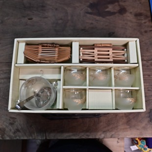 日本回流玻璃茶具套装冰桶茶托