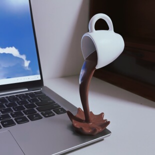 【打翻的卡布奇诺】创意咖啡杯立体摆件桌面装饰品创意恶搞摆件