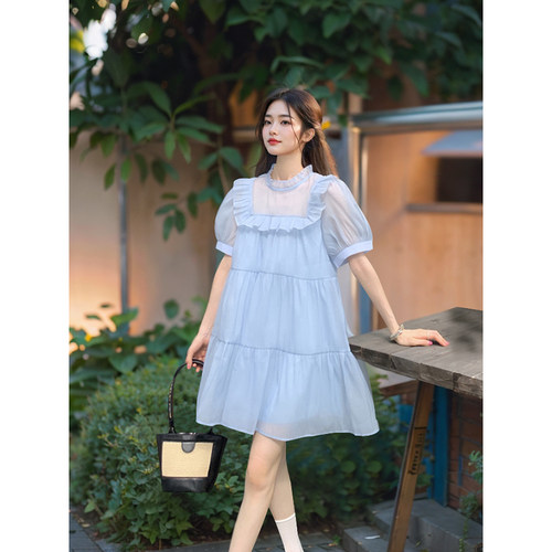 夏日仙女连衣裙小个子减龄短款裙子2022新款时尚宽松显瘦A字裙女