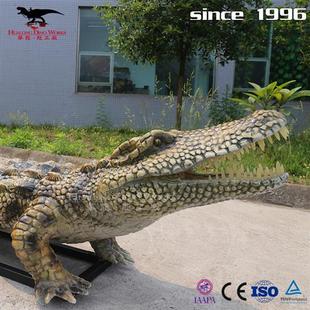 仿真鳄鱼两栖爬行动物可动可静景区拍照引流大型动植物生产厂家