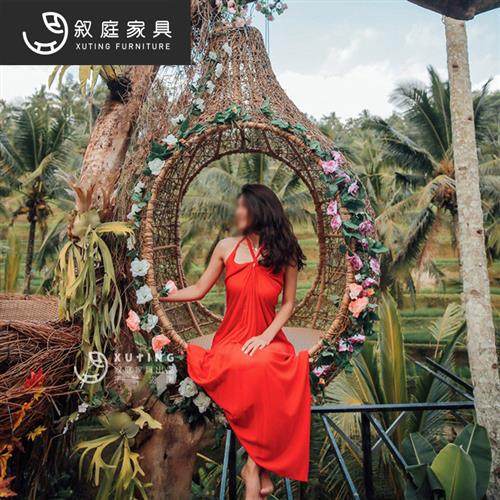 巴厘岛网红藤编鸟巢户外秋千景区婚纱拍摄道具创意悬挂圆形床民宿,住宅家具,吊篮/吊椅,淘宝优惠券,粉丝福利购,淘宝优惠卷