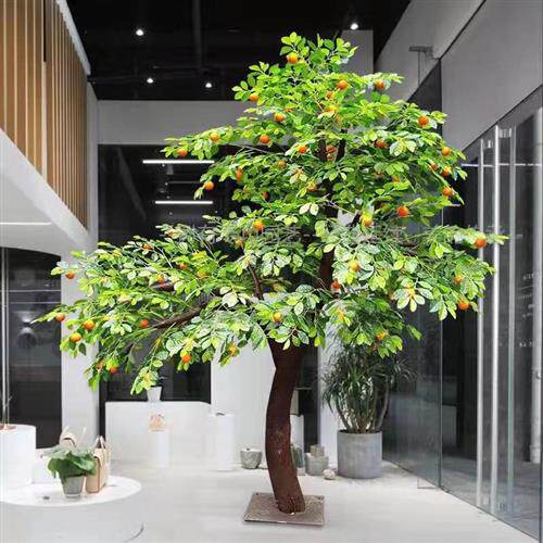 仿真桔子树工厂商场橱窗橘子树造景门店新年春节装饰发财假树