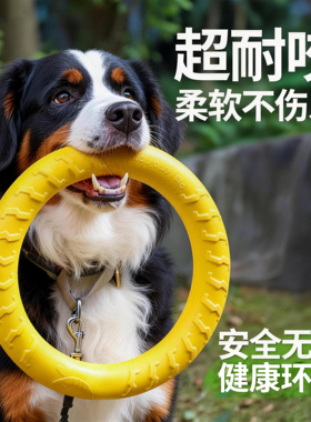 高端狗狗玩具大型犬圆环飞盘拉力环磨牙耐咬解闷神器宠物互动玩具