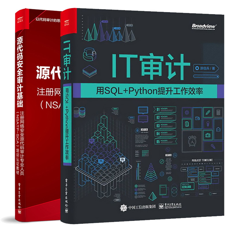 IT审计：用SQL+Python提升工作效率+源代码审计基础——注册网络源代码审计业人员（NSATP-SCA）培训认证教材 2本 电子