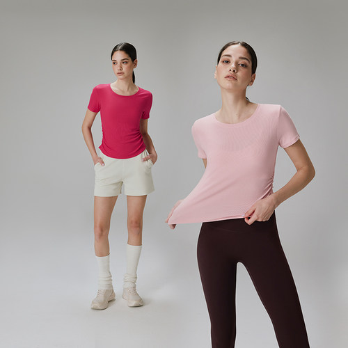 gigt极吉女款三分运动短裤/普拉提瑜伽健身服家居服运动T恤