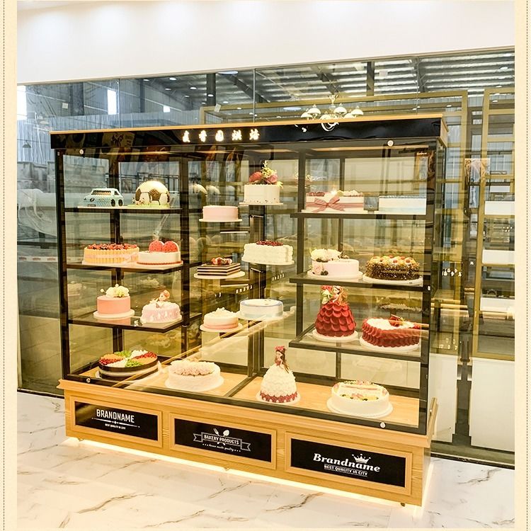 现货速发生日蛋糕模型展示柜烘焙店多层蛋糕架中岛边柜面包展示柜