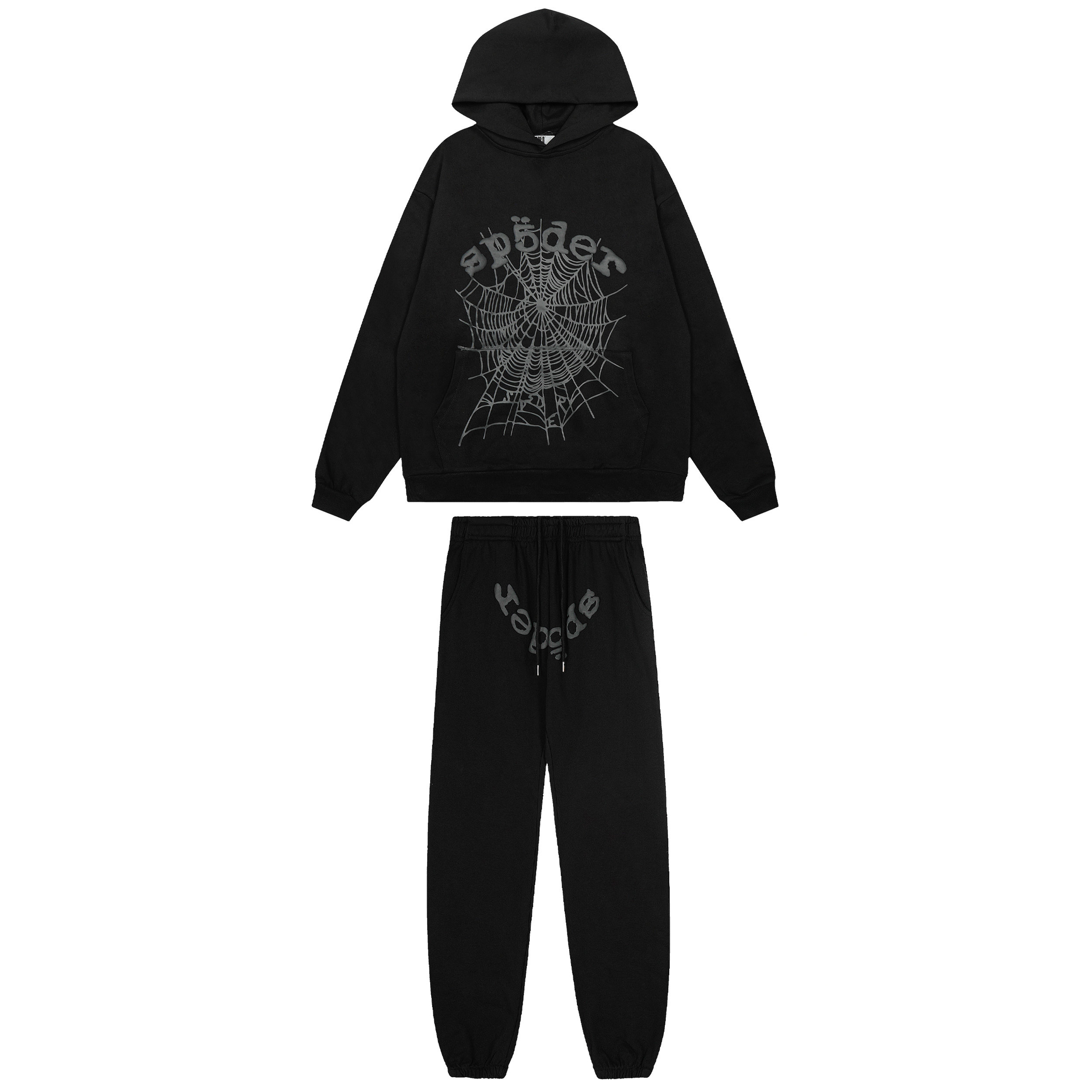 SP5DER美式蜘蛛网印花连帽卫衣束脚裤宽松休闲简约套装男女秋青年,男装,休闲运动套装,淘宝优惠券,粉丝福利购,淘宝优惠卷