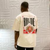 纯棉短袖 RHUDE T恤FOG TEE美式 复古潮流卡牌印花夏季 VINTAGE CARD