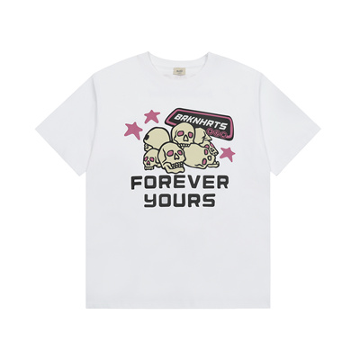 BrokenPlanet美式卡通风骷髅头印花短袖T恤男女情侣宽松潮牌上衣