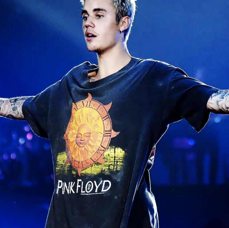 比伯同款pink floyd vintage太阳神复古时尚潮流男女做旧短袖t恤