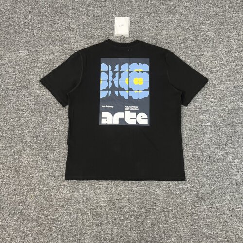 小众设计花卉印花小标刺绣短袖T恤男女宽松圆领ARTE潮牌纯棉上衣
