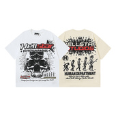 地狱之星美式 涂鸦风短袖 T恤男女宽松VINTAGE潮牌字母印花圆领上衣