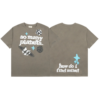 BROKENPLANET高街风星球字母印花短袖T恤男女休闲圆领套头上衣夏