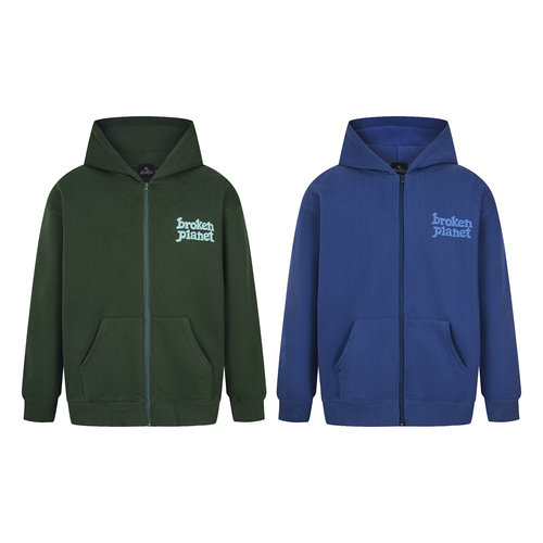 BROKEN PLANET休闲连帽拉链开衫卫衣男女加绒字母印花外套hoodie