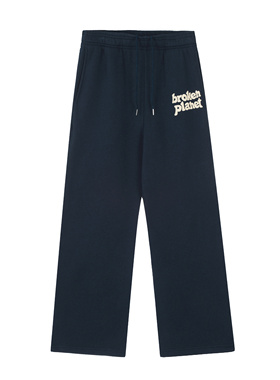 BrokenPlanet休闲风字母印花直筒长裤男女宽松加绒宝蓝色潮牌卫裤