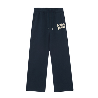 BrokenPlanet休闲风字母印花直筒长裤男女宽松加绒宝蓝色潮牌卫裤