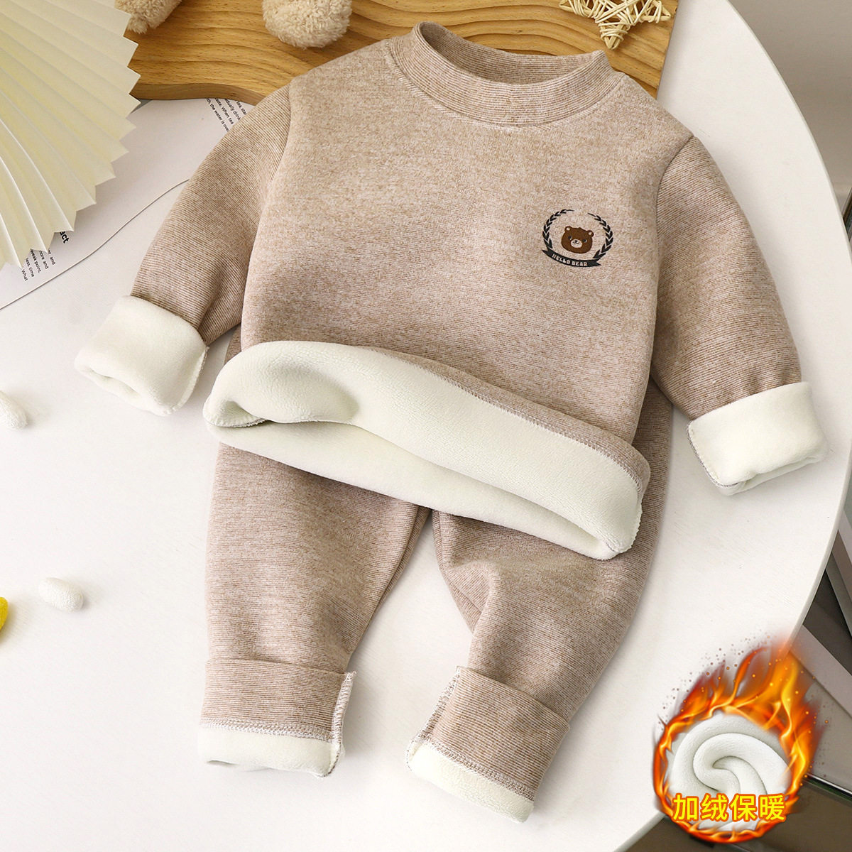 儿童冬季保暖内衣套装新款加绒加厚童内衣女童秋衣秋裤童装