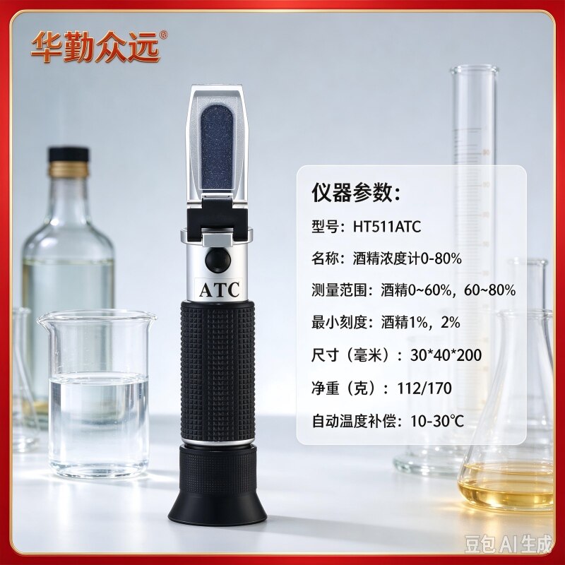 511白酒酒精度测量计米酒果酒葡萄啤酒比重计检测试仪折光仪糖度