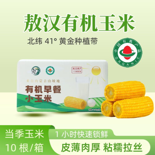 内蒙古敖汉有机甜糯黄玉米真空装