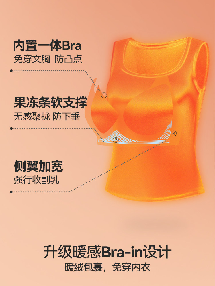 가슴 패드가 있는 여성용 이너 벨벳 보온 속옷 가을 겨울 이너 레이어드 셔츠 상의 몸에 꼭 맞는 조끼 세트