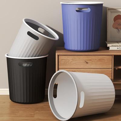 无盖压圈圆筒大容量双耳垃圾桶