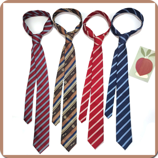 H牌条纹jk领结 DK棕咖领带学院英伦风斜纹蝴蝶结领花徽章赤金绀色