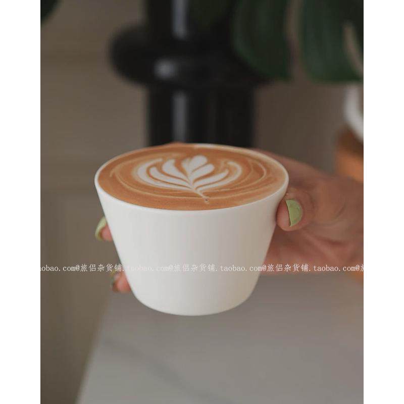 纯色猪口杯陶瓷大口拉花杯家用下午茶杯阔口手握咖啡杯,餐饮具,咖啡杯,淘宝优惠券,粉丝福利购,淘宝优惠卷