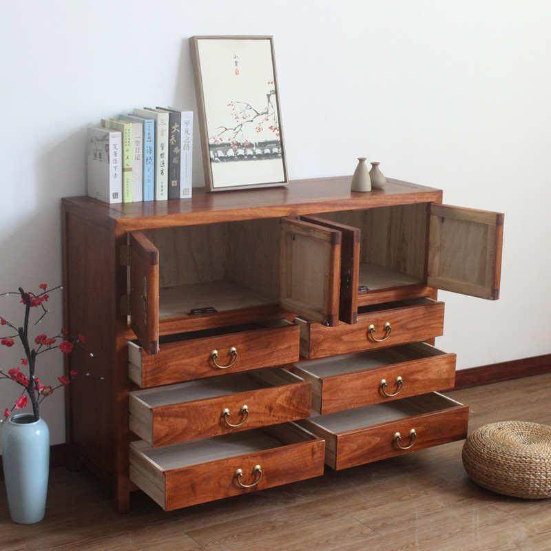 中式香樟木六斗柜实木储物柜抽屉式带门橱柜卧室收纳柜客厅玄关,住宅家具,斗柜,淘宝优惠券,粉丝福利购,淘宝优惠卷