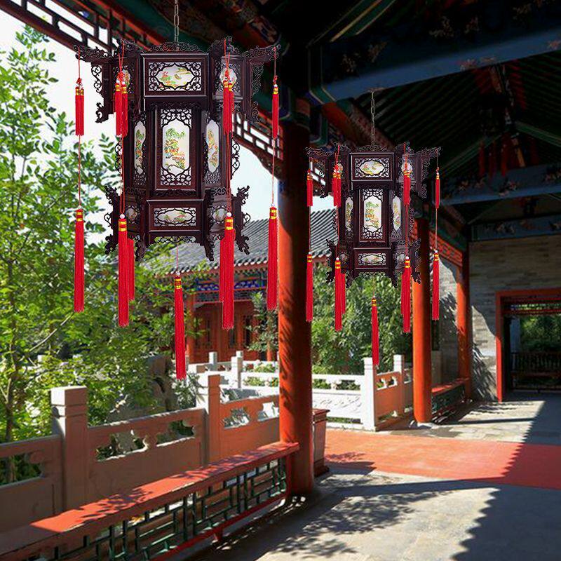 2026新款中国风灯笼仿古六角古典实木宫灯老北京乔迁阳台大门户外