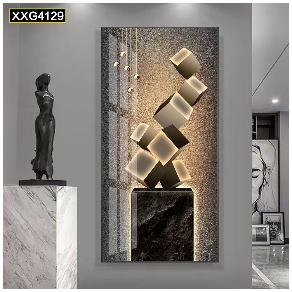 入户玄关晶瓷镶钻装饰画