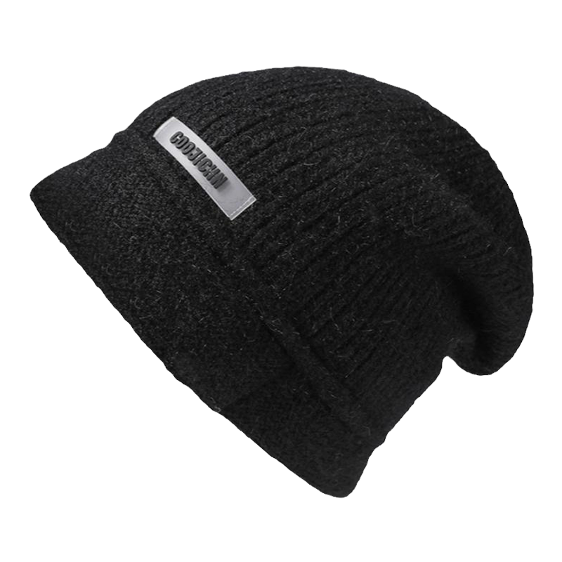 秋冬季新款加绒堆堆帽女士户外保暖针织毛线帽宽檐显脸小护耳时尚