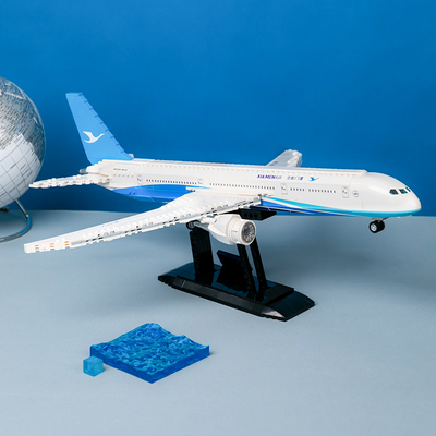 【拼奇积木】拼奇厦航787飞机模型积木益智办公室摆件玩具