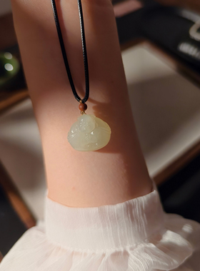 天然和田玉抱抱佛项链晴水佛公大肚佛玉吊坠翡翠玉佛母亲节送礼物