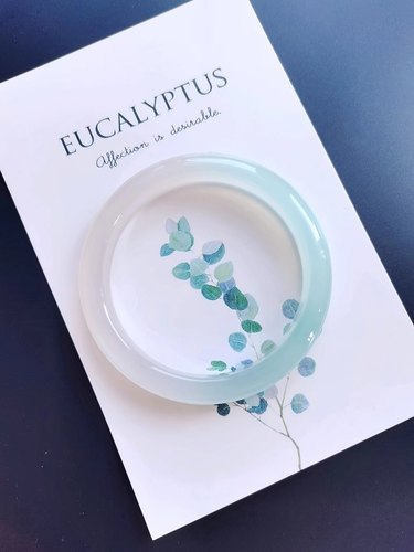 奶蓝冰种玛瑙玉髓手镯顺丰发货