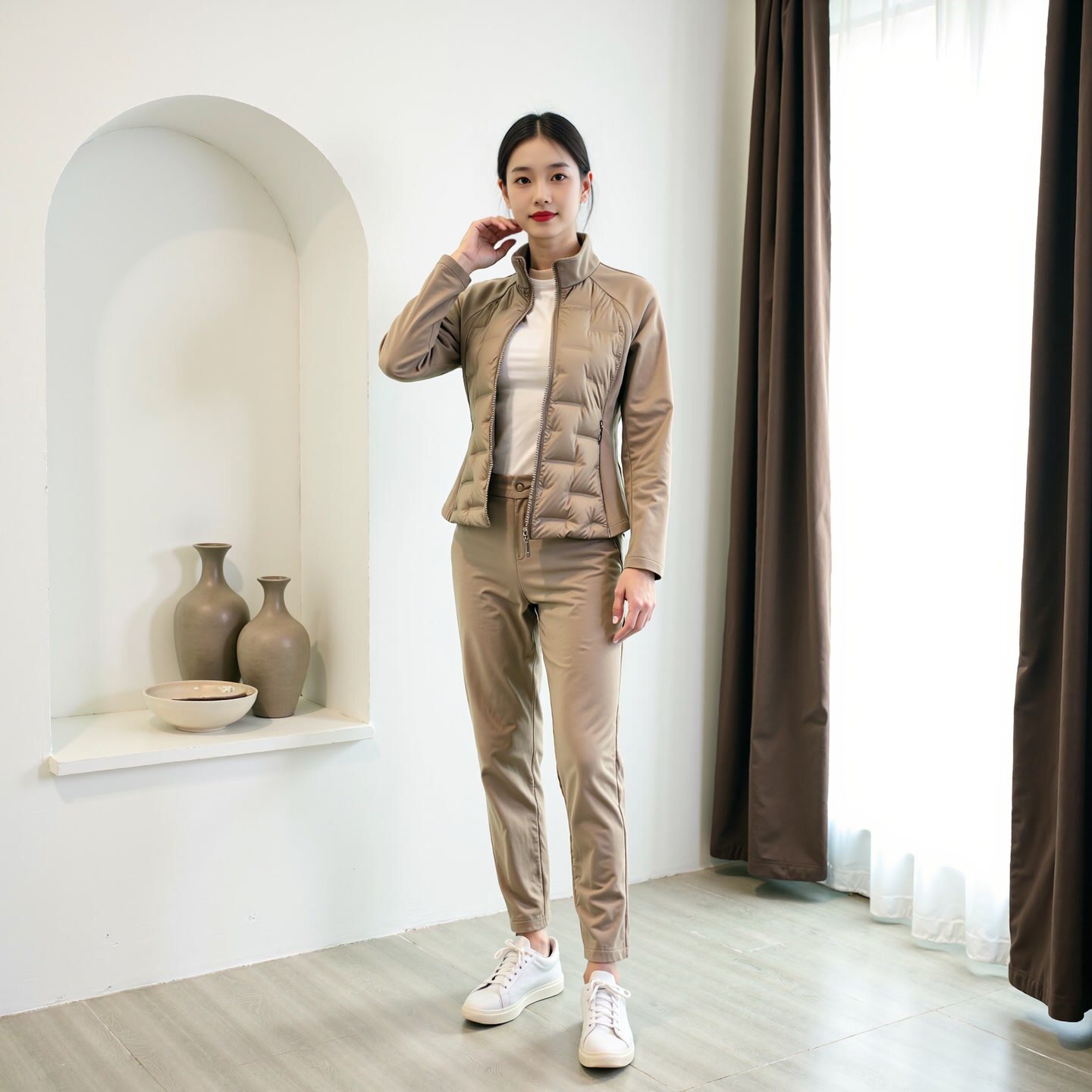 风之韵90绒轻薄款羽绒服女款连帽显瘦修身冬季百搭F81906-8