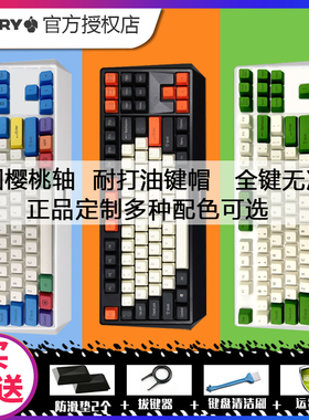 樱桃CHERRY MX 1.0电竞游戏RGB机械键盘87/108键大碳奶酪绿粉笔套