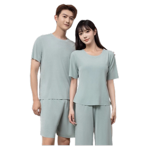 FEIYUE飞跃夏季冰丝睡衣薄款情侣长裤家居服外穿男士短袖短裤套装