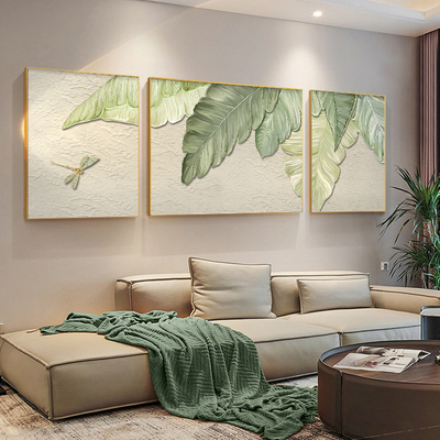 家大业大客厅沙发背景墙装饰画立体肌理画手绘大芬村油画定制